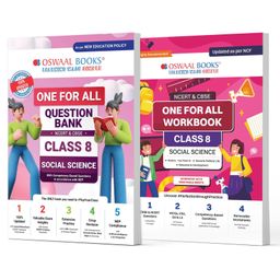 Oswaal One For All Question Bank + One For All Workbook (NCERT & CBSE) Class 8 Social Science (Set of 2 Books) | Updated As Per NCF For Latest Exam-8
