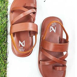 The Madras Trunk Strap Detailed  Sandals - Brown-image-44