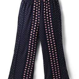 CrayonFlakes Knit Polka Dots Printed Flared Leggings - Navy Blue-picture-12