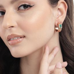 Forever New Gold-Plated Circular Half Hoop Earrings image 4