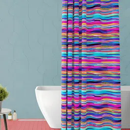 ArtzFolio Blue & Red Printed Waterproof Shower Curtain-image-94