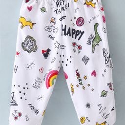 Child World Interlock Bootie Legging With Abstract Print - White image 2