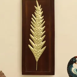 vedas Mystical India Brown & Gold-Toned W-Harper Leaf Wall Decor-15