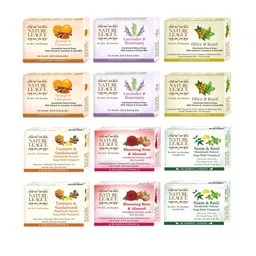 NATURE LEAGUE Set Of 12 Lavender, Orange, Olive, Turmeric & Rose Soap - 100 g Each-image-52