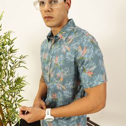 Provogue Men Premium Slim Fit Floral Opaque Printed Casual Shirt-image-102