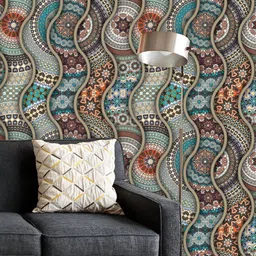 ArtzFolio Printed UV-Resistant Anti-Bacterial Vintage Floral Mandala Peel & Stick Wallpaper-image-71