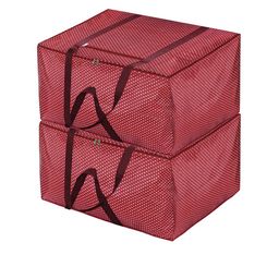 Kuber Industries Set Of 2 Maroon Printed Large Size Foldable Storage Bag-15
