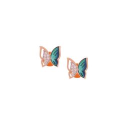 BHIMA 18K BIS Hallmark 750 Purity Rose Gold Colorful Flutter Earring image 5