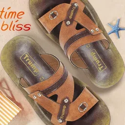 Trump Tan PU Flip Flops-image-0