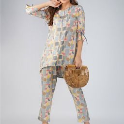 Bindigasm Abstract Printed Tunic With Trouser Co-Ords image 1