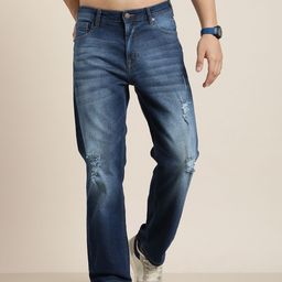 HERE&NOW Men Mildly Distressed Heavy Fade Stretchable Jeans-image-43