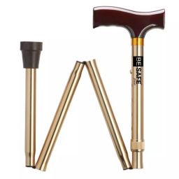 Besafe Forever Aluminium Folding Height Adjustable Walking Stick/Cane for Men/Women Old Age, Bronze-16