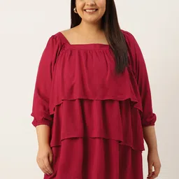 theRebelinme Plus Size Layered Puff Sleeves Longline Top-image-79