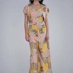 BAESD Printed Shoulder Straps Top With Palazzos And Jacket-image-98