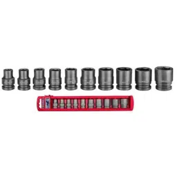 Emtop 12.7 mm (1/2 Inch) Square Drive 38 mm Length CrMo 10 Pcs Impact Socket Set, EMSS12101-21