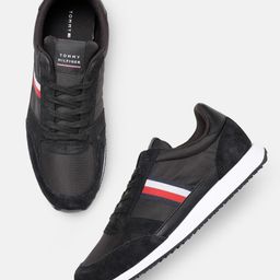 Tommy Hilfiger Men Runner Lo Vintage Mix Solid Leather Sneakers-image-41