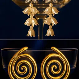 ISHTAARA Gold-Plated Artificial Stones and Beads Stainless Steel Earrings-picture-30