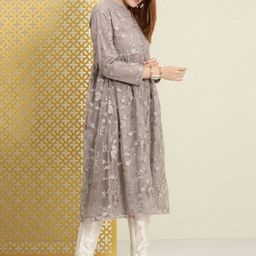 House of Pataudi Women Embroidered Thread Work Floral Anarkali Jashn Kurta-image-74
