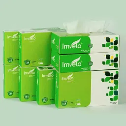Imvelo Ultra Soft 2 Ply Facial Tissues Box Pack of 8 100 Pulls, 200 Sheets Regular Home Office Pack-28