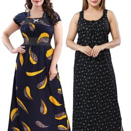 Inner Beats Pack Of 2 Cotton Blend Nightdress-picture-28