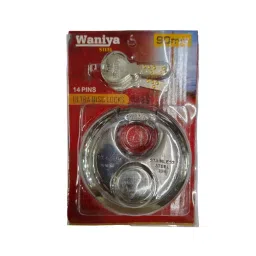 GENERIC Waniya 90 mm Stainless Steel Silver 4 Key Sets Ultra Disk Padlocks, VE#00057-image-90