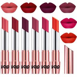 VOLO Set Of 6 Creme Matte Lipsticks 3.5 g-Dark Peach-Red-Wine-Rose Pink-Passion Pink-Coral-1