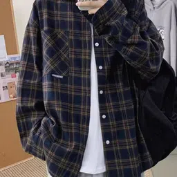 StyleCast x Revolte Men Oversized Fit Spread Collar Tartan Checked Casual Shirt-image-17