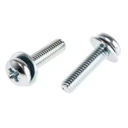 RS PRO M3 x 12 mm Zinc Plated Steel Pan Head Sems Screw Plain Washer, 278837 (Bag of 100 Pcs)-17