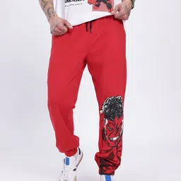 glitchez Men Captain America Stride Printed Relaxed Track Pants-image-37