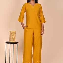 Rashmi Shree Creation V Neck Shirt With Trousers Co-Ords-image-76