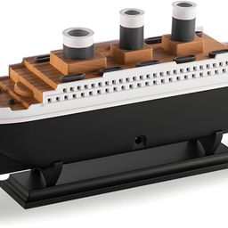 Inditradition Titanic Steam Ship Design Humidifier Diffuser For Home, Office | Ultrasonic Aromatherapy Mist Diffuser (With Multi-Colour LED, 12 X 5.5 Inches, 250ml Tank) (Black) image 2