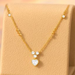 Rubans Stainless Steel 18K Gold-Plated Artificial Stones Studded Statement Necklace-picture-36