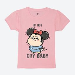 Wear Your Mind Girls Minnie Mouse Graphic Printed Round Neck Cotton T-shirt-image-90