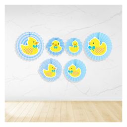 Untumble Duck Themed Paper Fans Multicolor - Pack Of 6-17