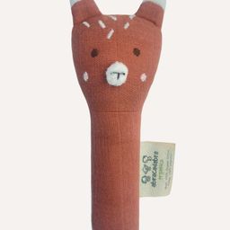 Abracadabra Organics Collectible Face Rattle Fox - Red-15