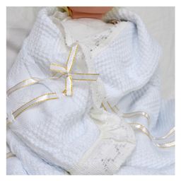 Caterpillar Super Soft Baby Shawl Luxurious Soft Baby Crib Blanket (White)-picture-22