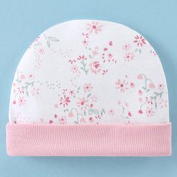 Ben Benny 100% Cotton Knit Floral Printed Cap White - Diameter 10 cm-image-46