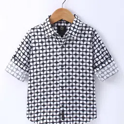 Ruff Satin Woven Full Sleeves Printed Shirt - White-picture-42