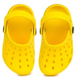 Toothless Perforated Slingback Clogs - Yellow-image-54