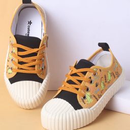 Cute Walk by Babyhug Lace Up Casual Shoes with Dino Print - Yellow-image-92