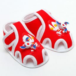 Daizy Abstract Applique Detailed Velcro Closure Sandals - Red-image-66