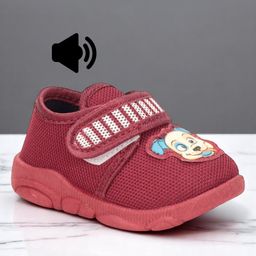 Lil Lollipop Dog Patch Detailed Musical Shoes - Maroon-image-90