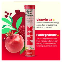 PLIX Apple Cider Vinegar Effervescent Tablet with Mother for Overall Wellbeing | Pack of 2 (Apple) - 30 Tablets image 5