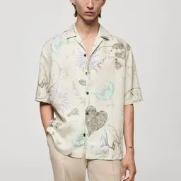 MANGO MAN Floral Printed Casual Shirt-image-75