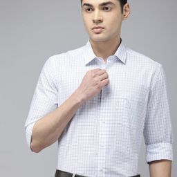 Arrow Manhattan Slim Fit Opaque Checked Pure Cotton Formal Shirt-picture-28