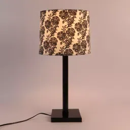 Tucasa TC-23 19 Inch Filigree Design Print Table Lamp with Metal Base-image-91