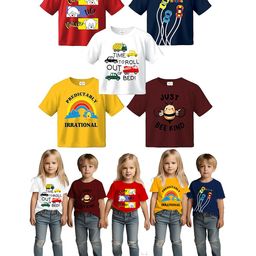 Toddylon Kids Typography 5 Printed Applique T-shirt-9