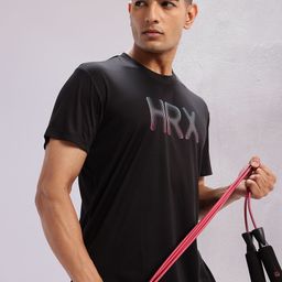 HRX by Hrithik Roshan Brand Logo Print Rapid-Dry Training T-shirt-image-75
