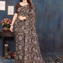 KALINI Warli Printed Pure Georgette Saree-image-20