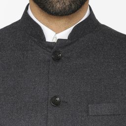 Wintage Men Charcoal Solid Nehru Jacket image 5